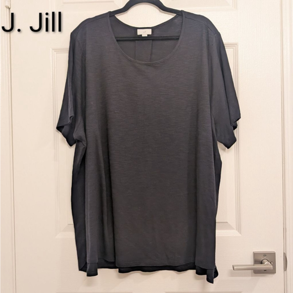 Women's J.Jill Black Short Sleeve Tee Plus Size 4X basic wardrobe staple - Picture 2 of 6